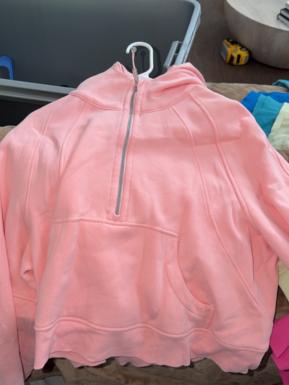 lululemon athletica Pink Half-Zip Pullover with Hood